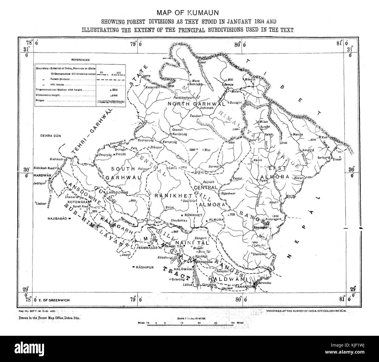Kumaon 1924 Stockfoto