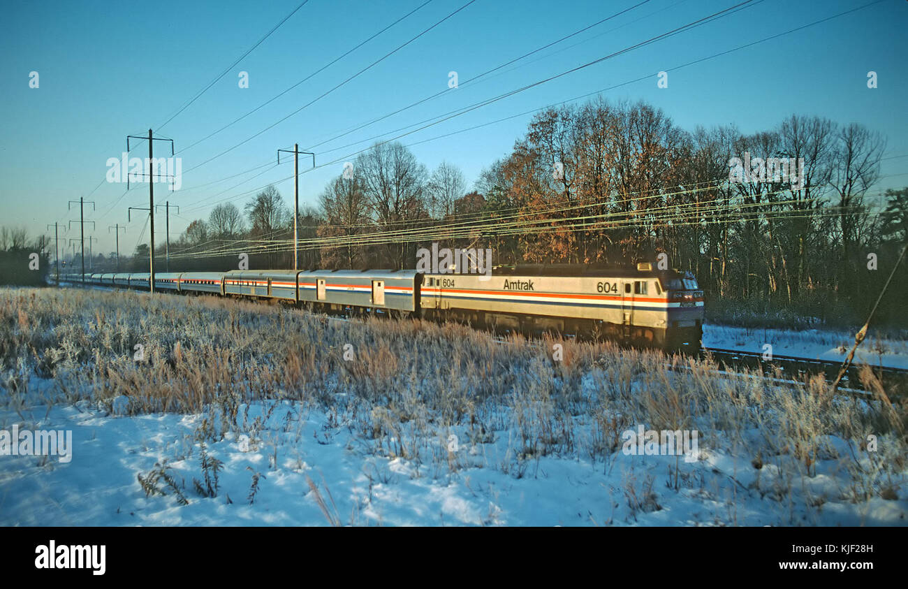 Amtrak E 60 MA604 in der Nähe von Baltimore, MD am 13. November 1987 (25424006122) Stockfoto