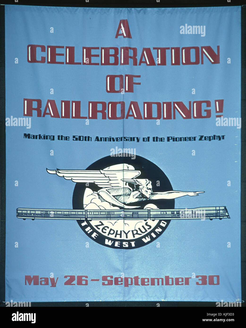 Im Juli 1984 Roger Puta fotografierte die CB&Q's Pioneer Zephyr (dann war es außerhalb von Chicago, Museum für Wissenschaft und Industrie) während der Feier zum 50. Jahrestag der historischen non stop (28794142570) Stockfoto