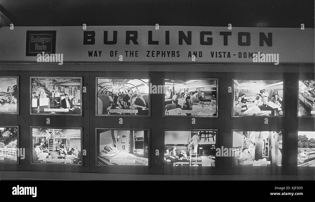 Im Juli 1984 Roger Puta fotografierte die CB&Q's Pioneer Zephyr (dann war es außerhalb von Chicago, Museum für Wissenschaft und Industrie) während der Feier zum 50. Jahrestag der historischen non stop (28794140140) Stockfoto