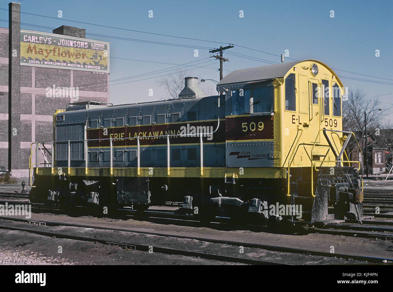 Erie Lackawanna Bahn 509 (Alco S2) im Hof, Hammond, in der am 26. November 1965 (27370248432) Stockfoto
