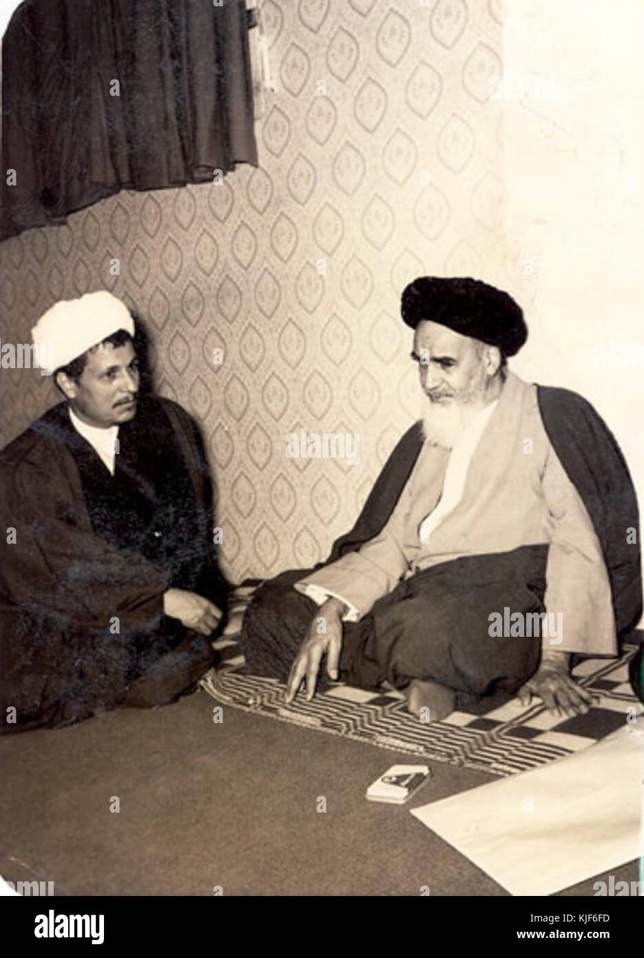 Ruhollah Khomeini und Akbar Hashemi Rafsandschani Stockfoto