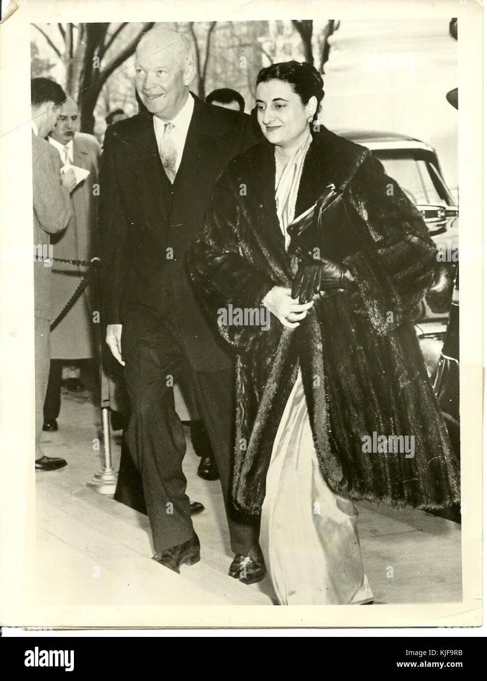 US-Präsident Eisenhower mit Indira Gandhi 1956 Stockfoto