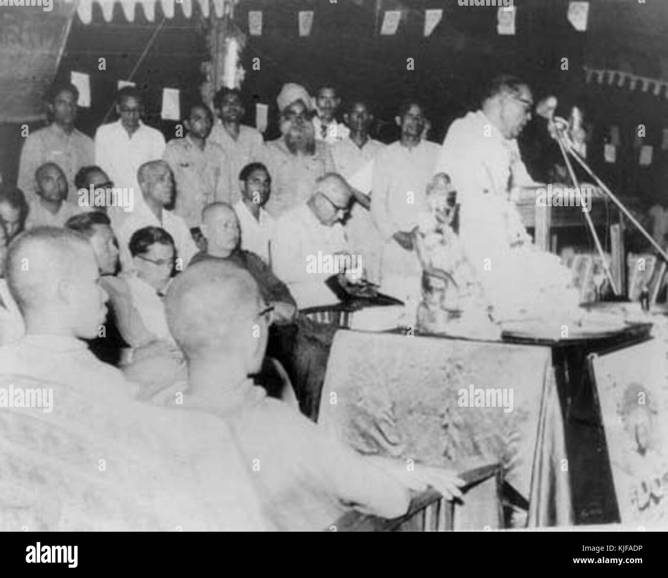 Dr. Ambedkar Adressierung seine Anhänger über Buddhismus Stockfoto