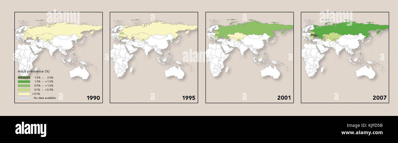 Ausbreitung von AIDS in Osteuropa und Zentralasien Stockfoto