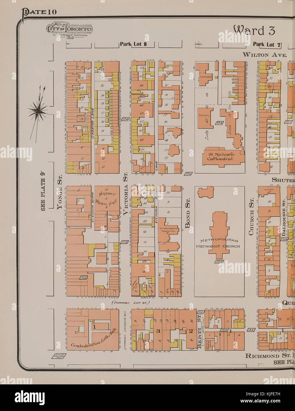 Toronto 1910 Atlas Band 1 Platte 10 Los 30. Stockfoto