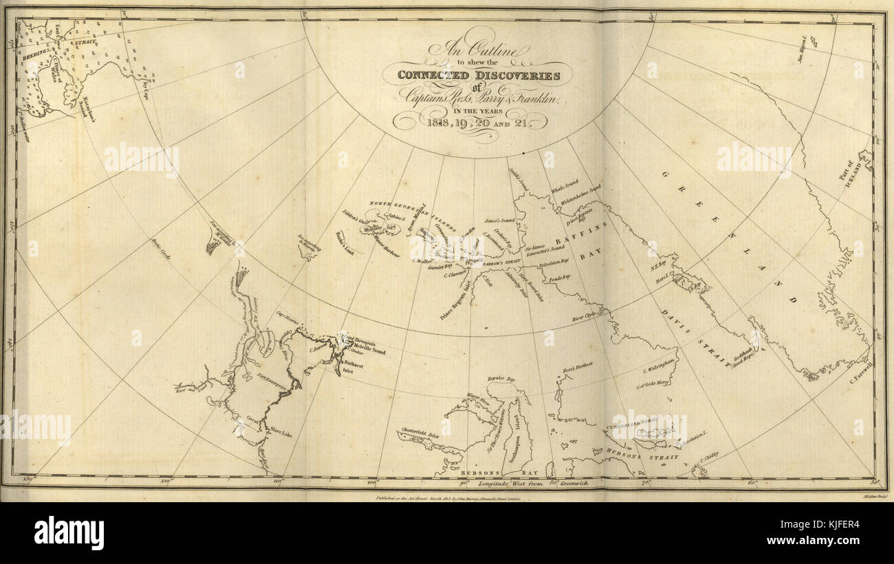 Einen Überblick zu zeigen die angeschlossenen Entdeckungen der Kapitäne, Ross, Abwehr, und Franklin in den Jahren 1818, 19, 20 und 21 (1823) (3752049533) Stockfoto