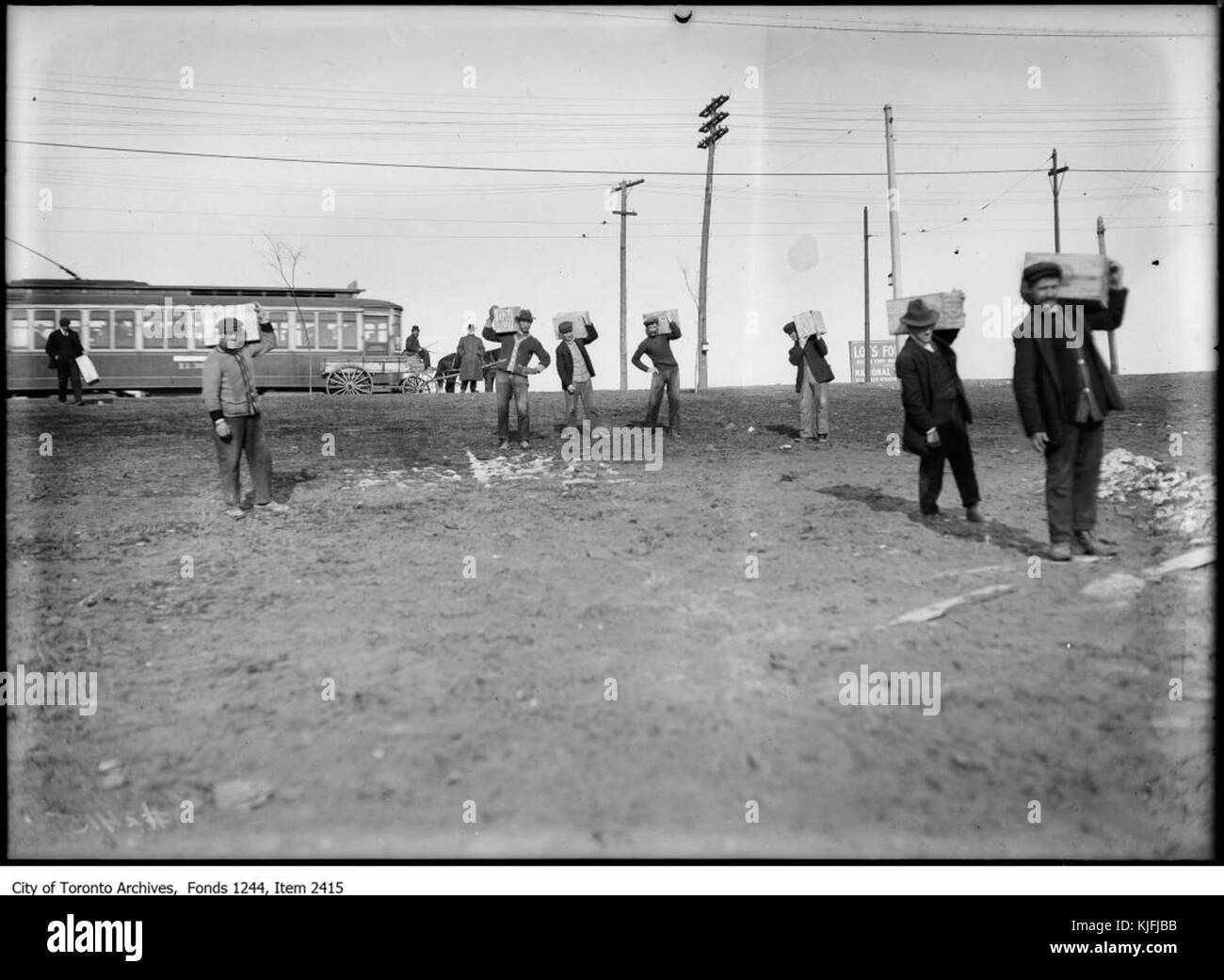Mit Dynamit bis zu Riverdale Park, Broadview Avenue 1907 Schlag Stockfoto