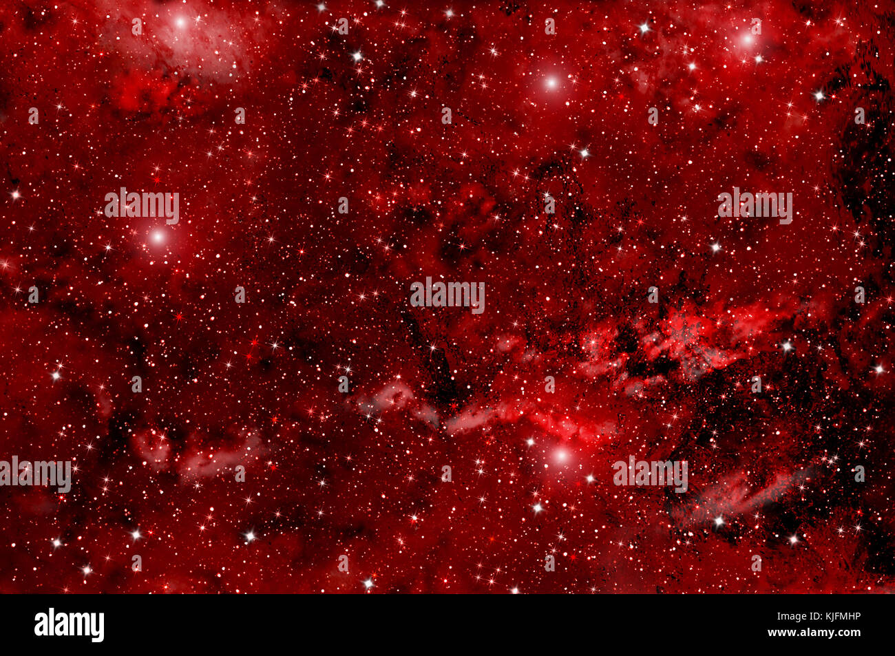 Bunte abstrakt Hintergrund von Deep Space mit roten Nebel und Sterne Stockfoto
