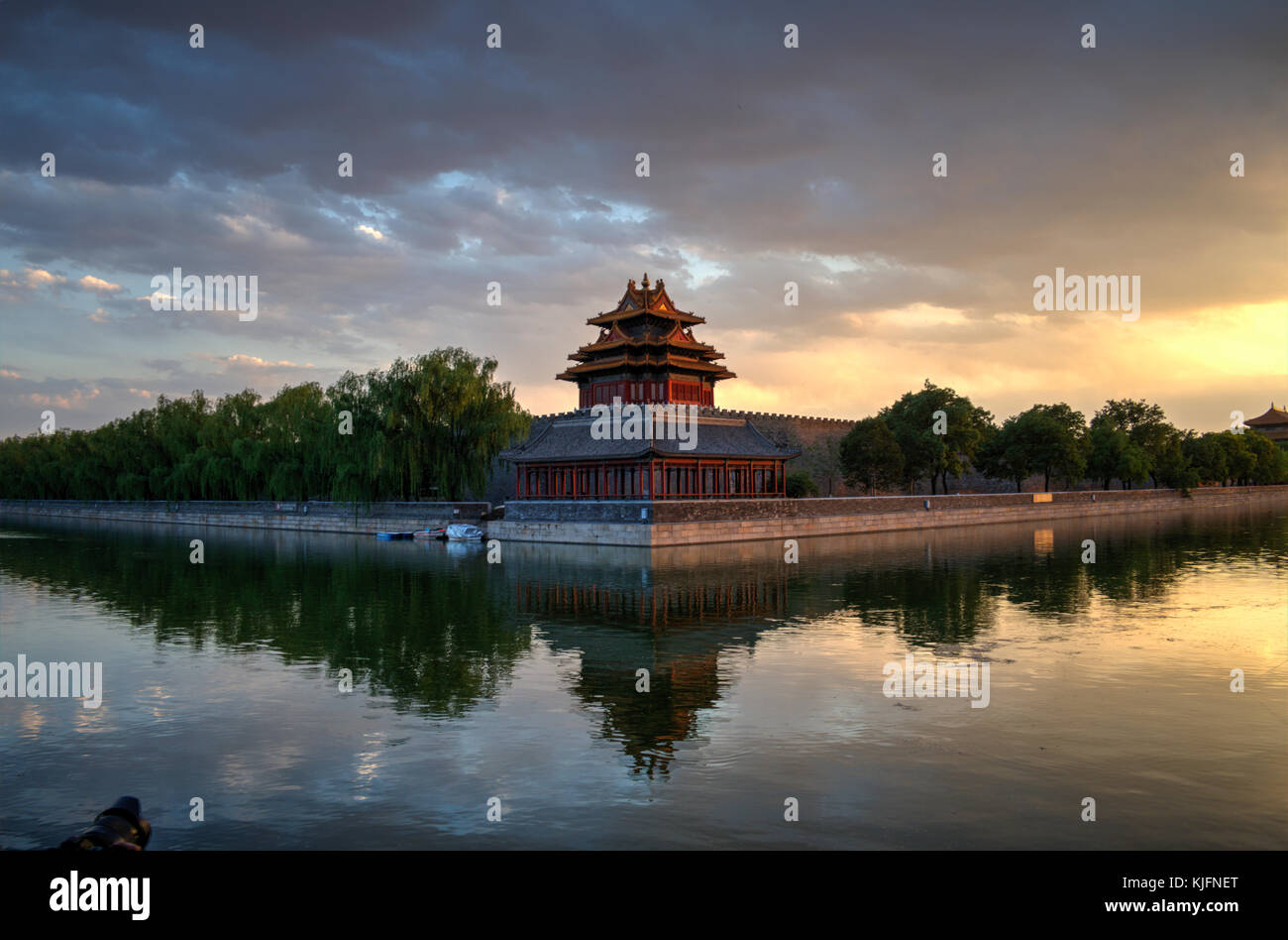 Ecke der Turm, die Verbotene Stadt, Peking, China Stockfoto