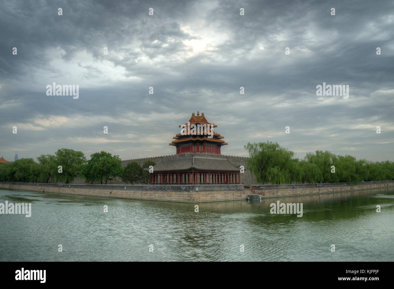 Ecke der Turm, die Verbotene Stadt, Peking, China Stockfoto