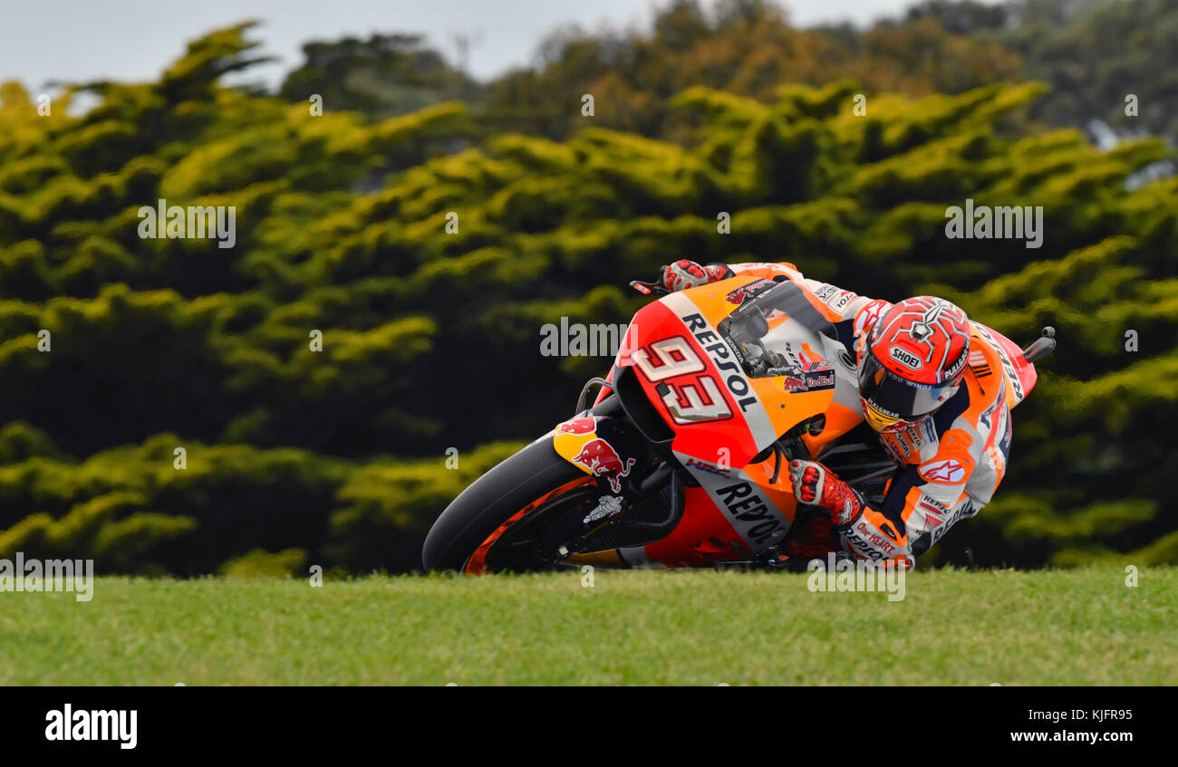 2017 Australian Motorcycle Grand Prix auf dem Phillip Island Grand Prix Circuit in Phillip Island, Australien. Mit: Marc Marquez Wo: Phillip Island, Victoria, Australien Wann: 22. Oktober 2017 Guthaben: WENN.com Stockfoto