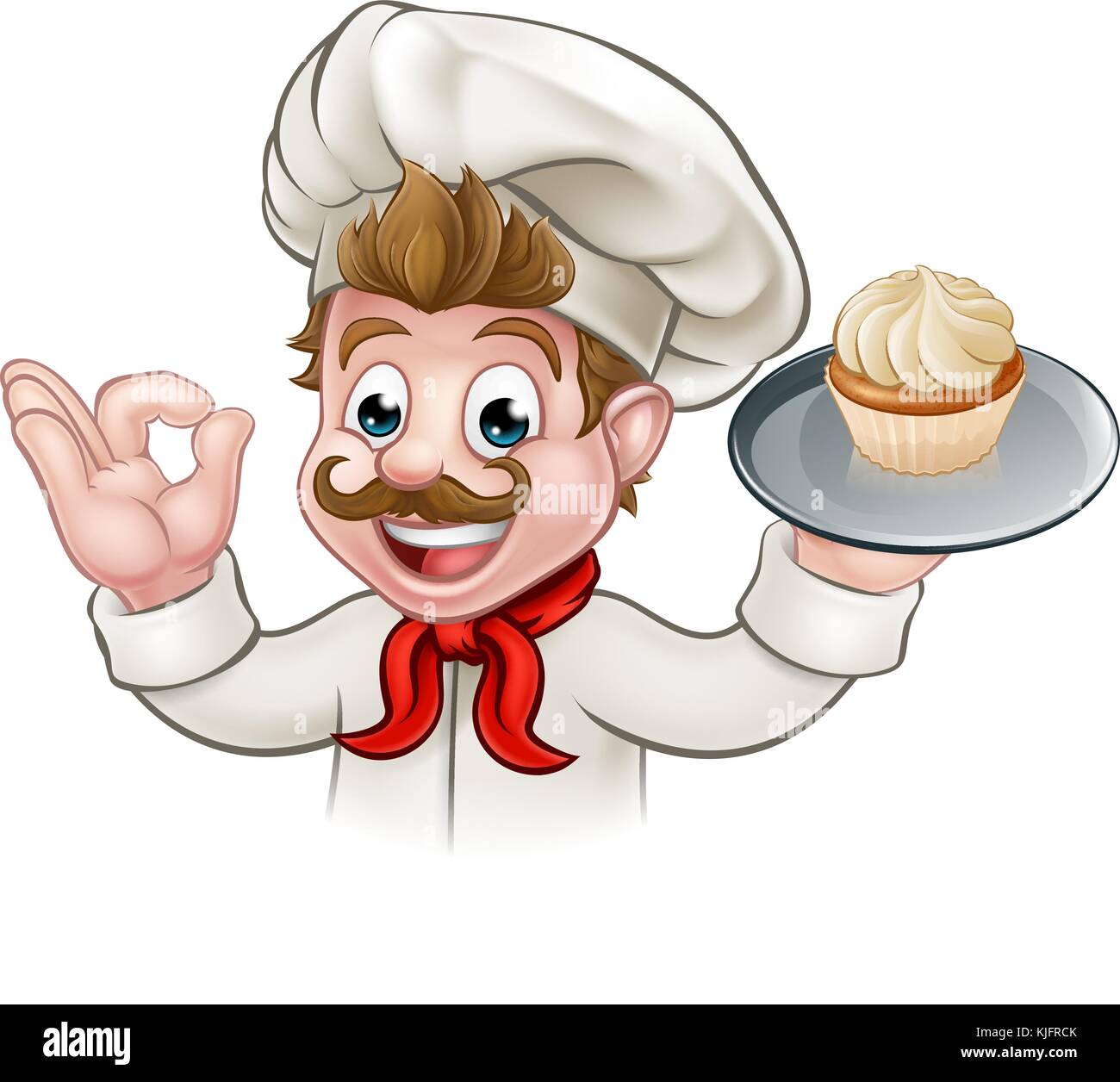 Baker Chef Kuchen Cartoon Charakter Stock Vektor
