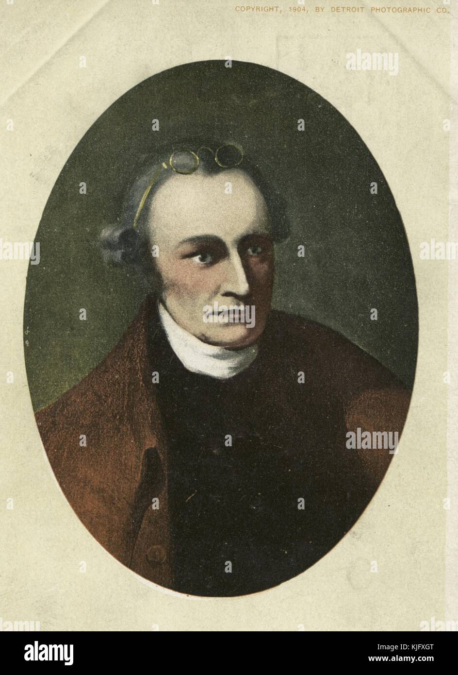 Getöntes, geätztes Porträt von Patrick Henry, einem Gründervater, war er von 1776 bis 1779 erster und sechster postkolonialer Gouverneur von Virginia und von 1784 bis 1786 1914. Aus der New York Public Library. Stockfoto