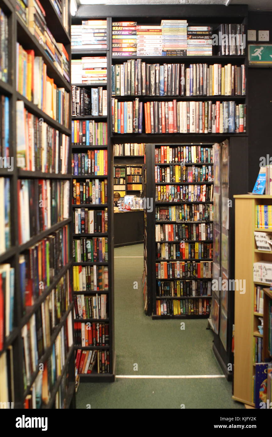 Troutmark Bücher in Cardiff Arcade. Stockfoto