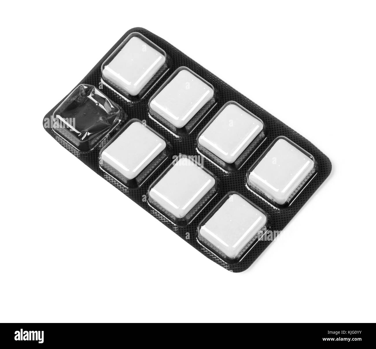 Kaugummi auf einen weißen Hintergrund mit Freistellungspfad Stockfoto