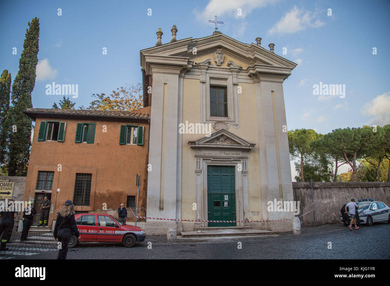 Das aus der Domine Quo Vadis stammende Maurergefallene an der Via Appia Antica in Rom, Italien. Where: Rome, Lazio, Italien Wenn: 22. Oktober 2017 Kredit: IPA/WENN.com ***Nur für die Veröffentlichung in Großbritannien, USA, Deutschland, Österreich, der Schweiz erhältlich Stockfoto