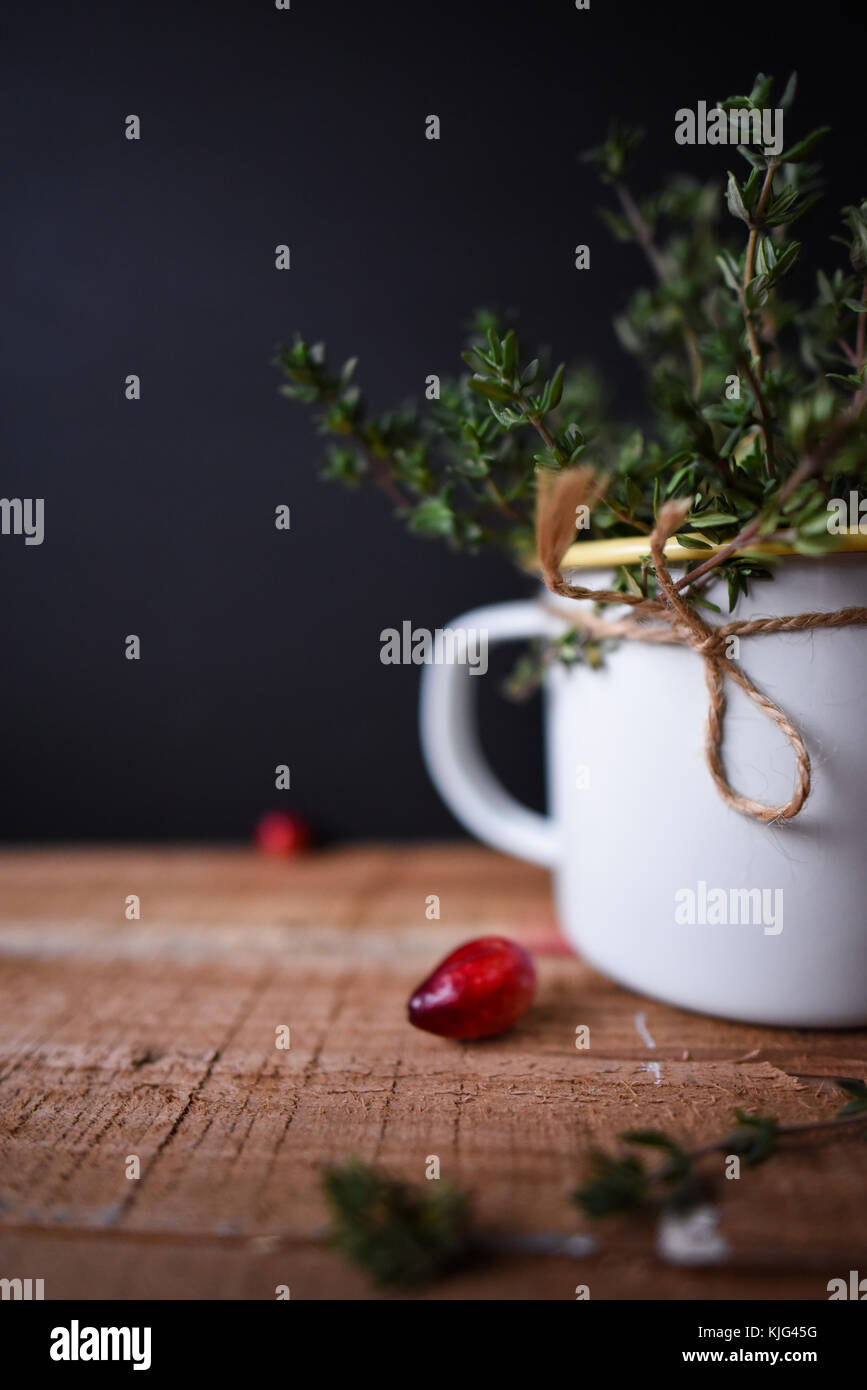 Tasse Thymian Stockfoto