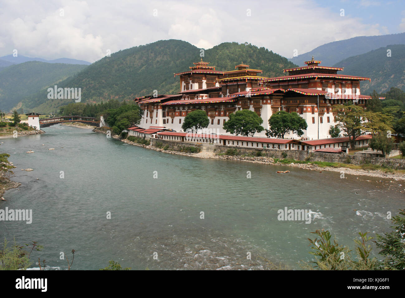 Punakha dzong in Bhutan. Stockfoto