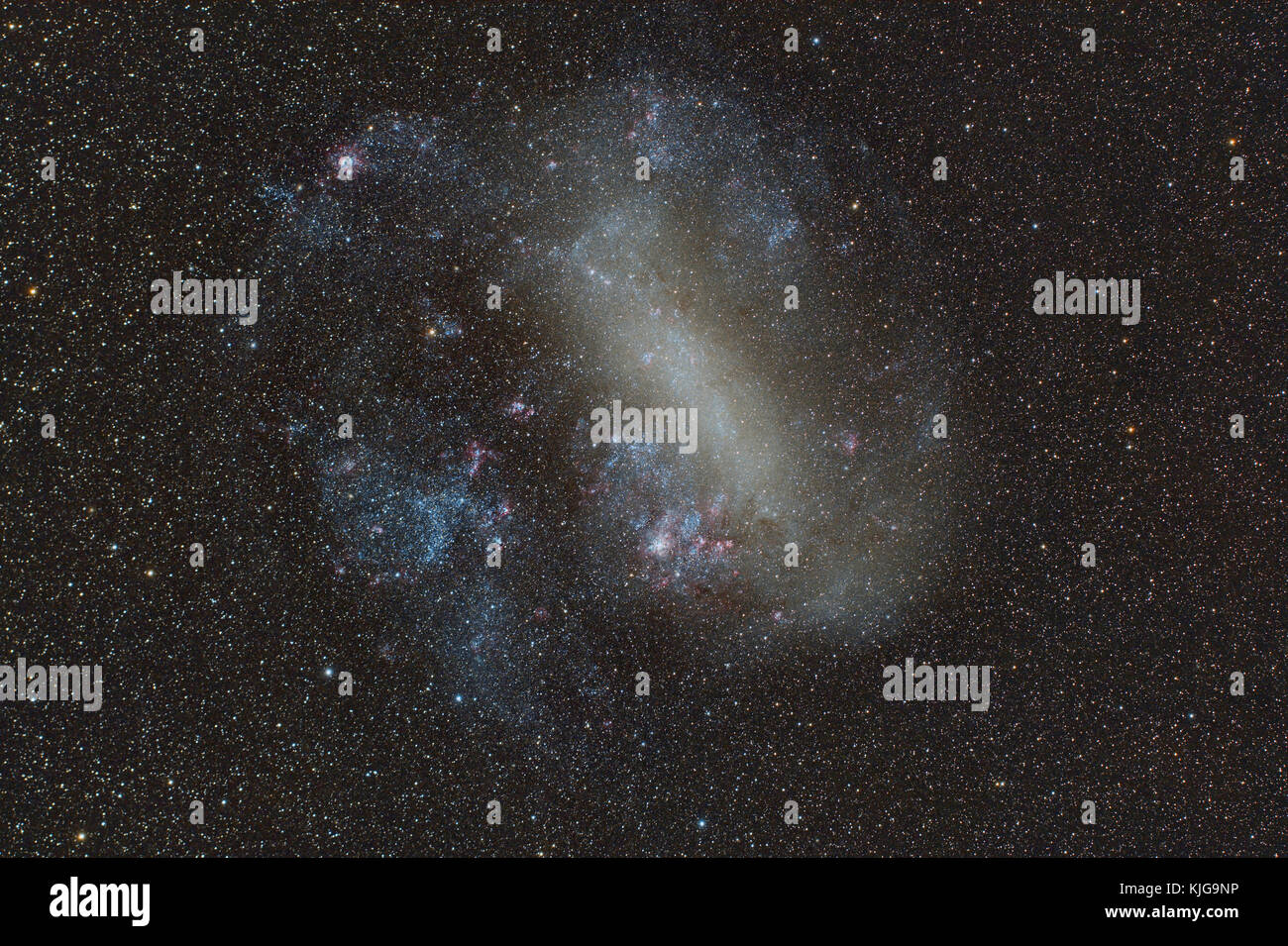 Namibia, Region Khomas, in der Nähe von Uhlenhorst, Astrophoto der Großen Magellanschen Wolke (LMC, PGC 17223), Irreguläre Galaxie sichtbar von der südlichen Hemisphäre Stockfoto