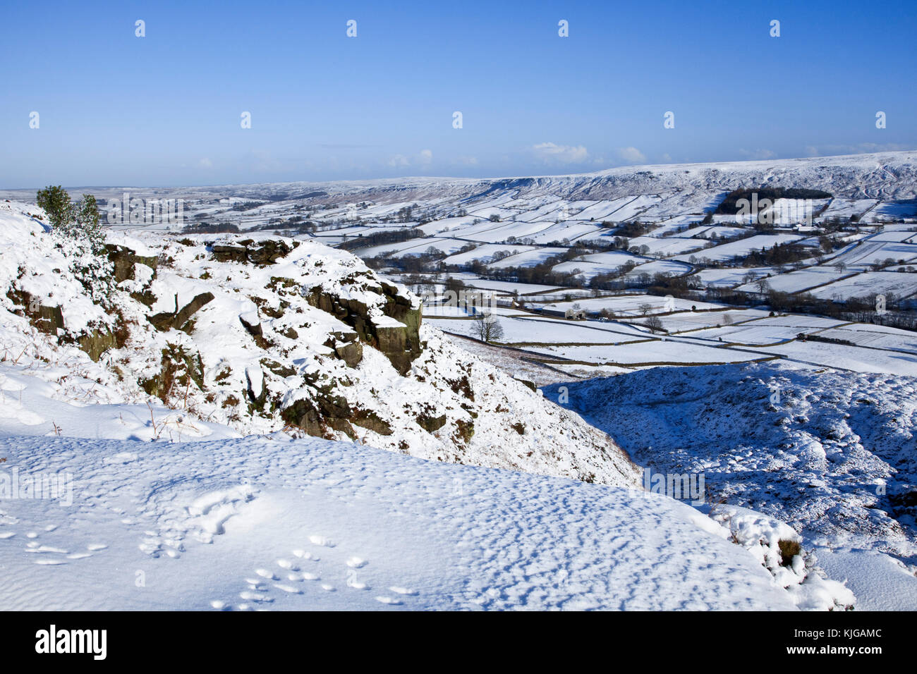 Danby Dale im Winter North York Moors National Park North Yorkshire Stockfoto