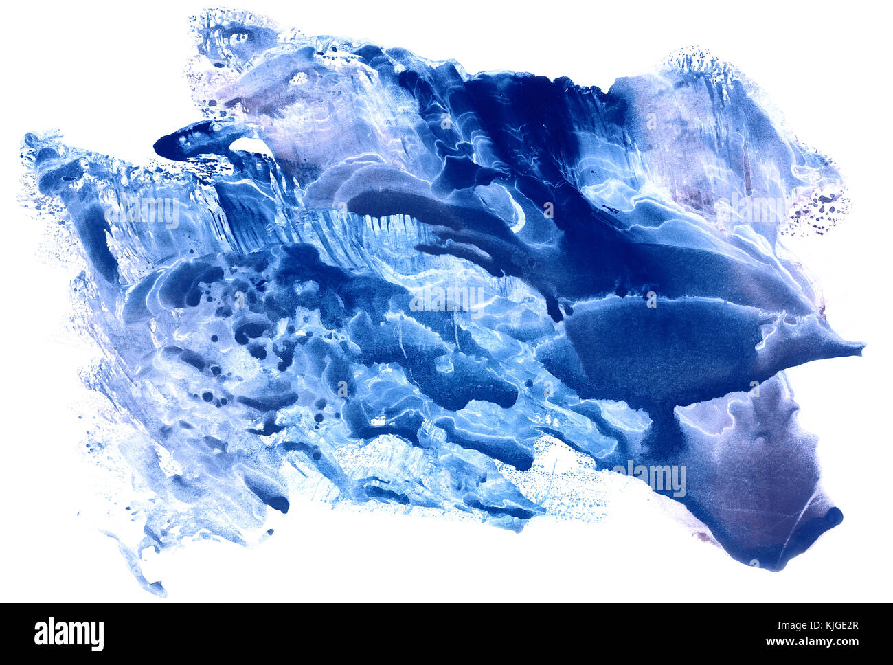 Abstrakte winter blauer Hintergrund mit Aquarell spritzt und schwappt Stockfoto