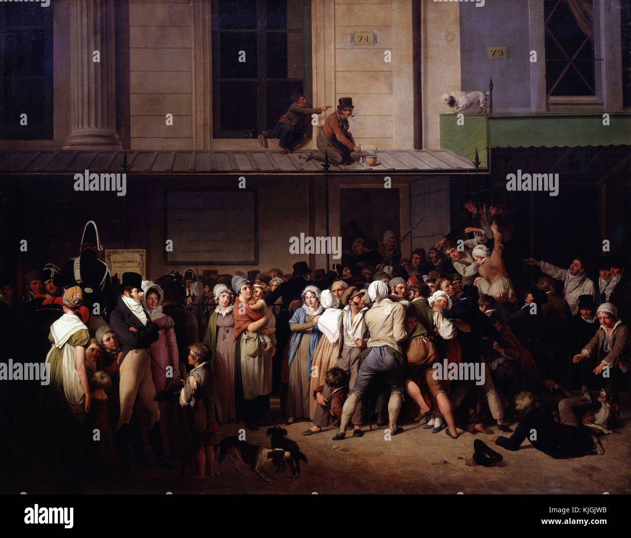 Boilly Louis-Léopold - Der Eingang des Ambigu Comique Theater für eine kostenlose Leistung 1819 Paris, Louvre Museum Stockfoto