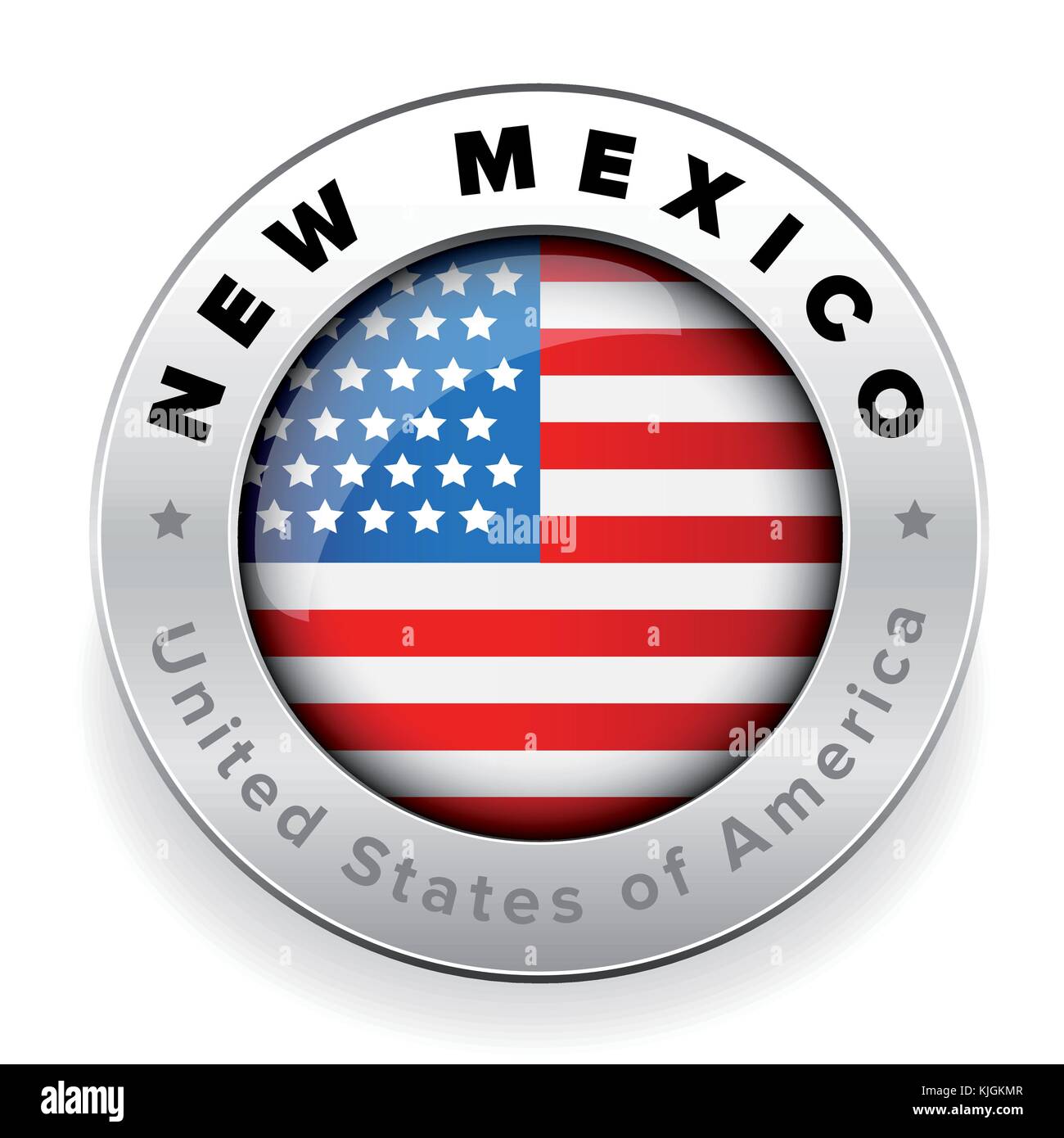 New Mexico USA-Flagge Abzeichen Taste Stock Vektor