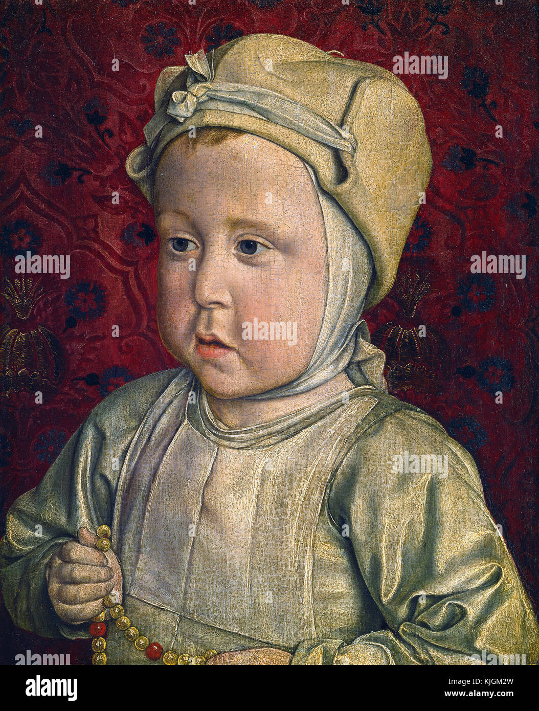 Jean Fouquet, auch bekannt als der Meister von Moulins - Porträt des Dauphin Karl Orlant Sohn von Charles VIII. und Anne de Bretagne Paris, Louvre Museum 1494 Stockfoto