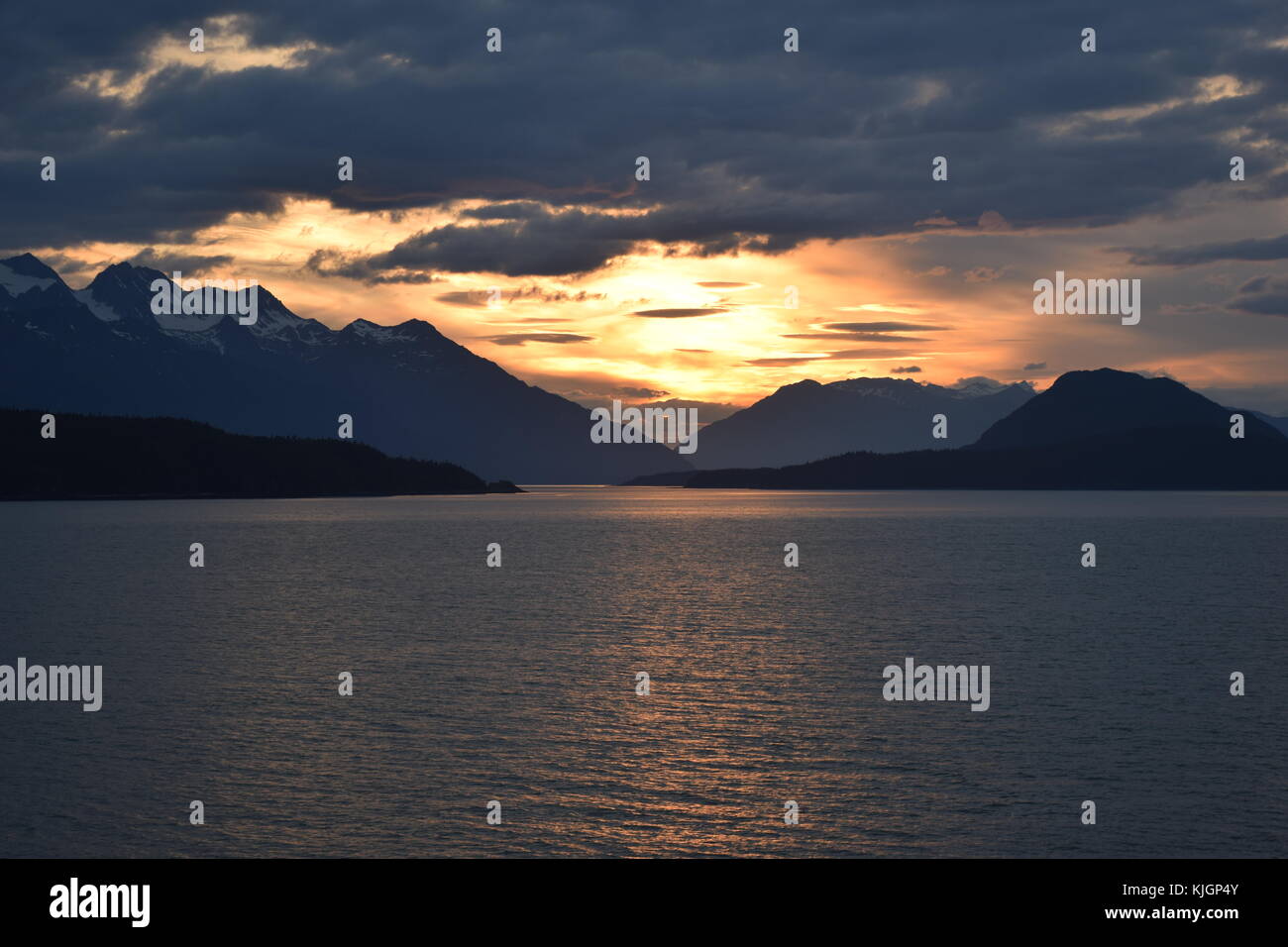 Alaska sunset Stockfoto