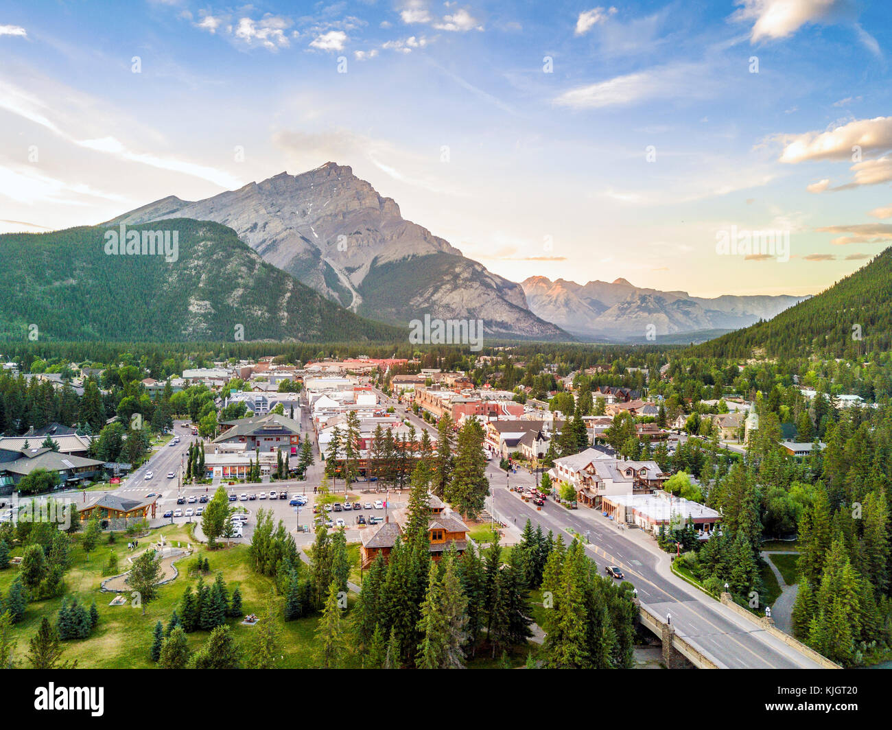 Erstaunlich Stadtbild von Banff in den kanadischen Rocky Mountains in Alberta, Kanada Stockfoto