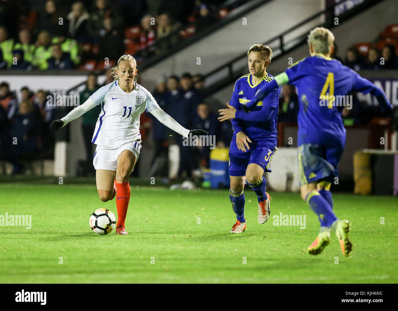 England's Frauen Team, den Löwinnen, Bosnien & Herzegowina, FIFA Frauenfussball Weltmeisterschaft qualifizieren, November 2017. Stockfoto