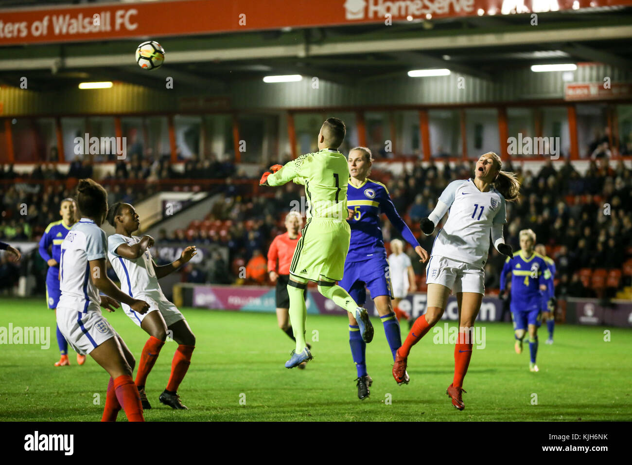 England's Frauen Team, den Löwinnen, Bosnien & Herzegowina, FIFA Frauenfussball Weltmeisterschaft qualifizieren, November 2017. Stockfoto