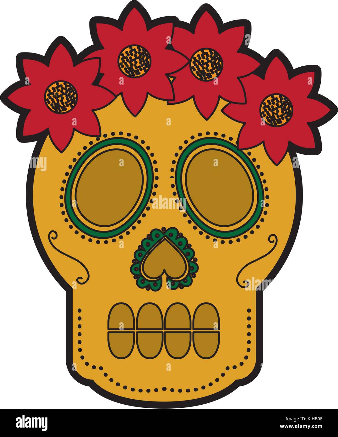 Catrina Sugar Skull Mexiko Kultur icon image Stock Vektor