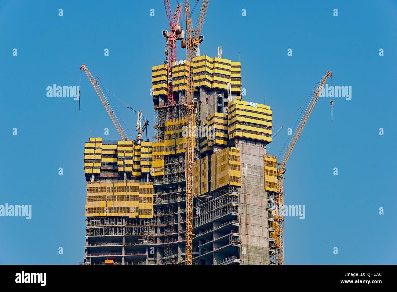 Das neue Königreich Turm derzeit im Bau in Jeddah, Saudi-Arabien. Stockfoto