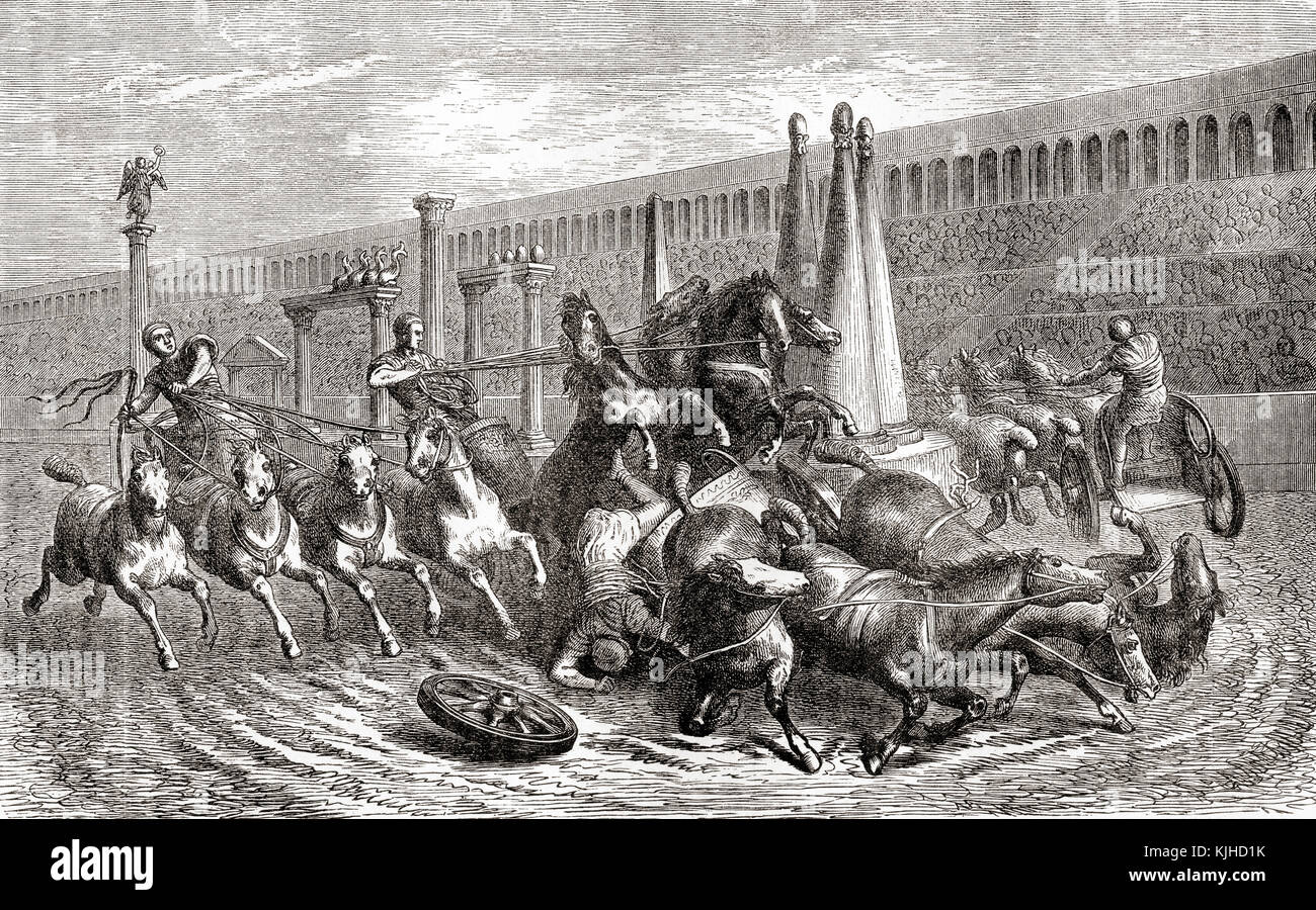 Das antike Rom. Ein wagenrennen im Circus. Von Station und Lock's illustrierte Geschichte der Welt, veröffentlicht C 1882. Stockfoto
