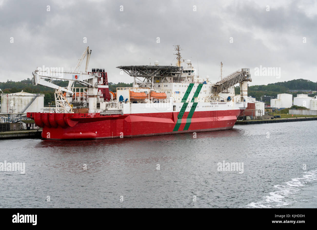 Sichere schnelle Unterkunft Schiff in Aalborg, Dänemark Stockfoto