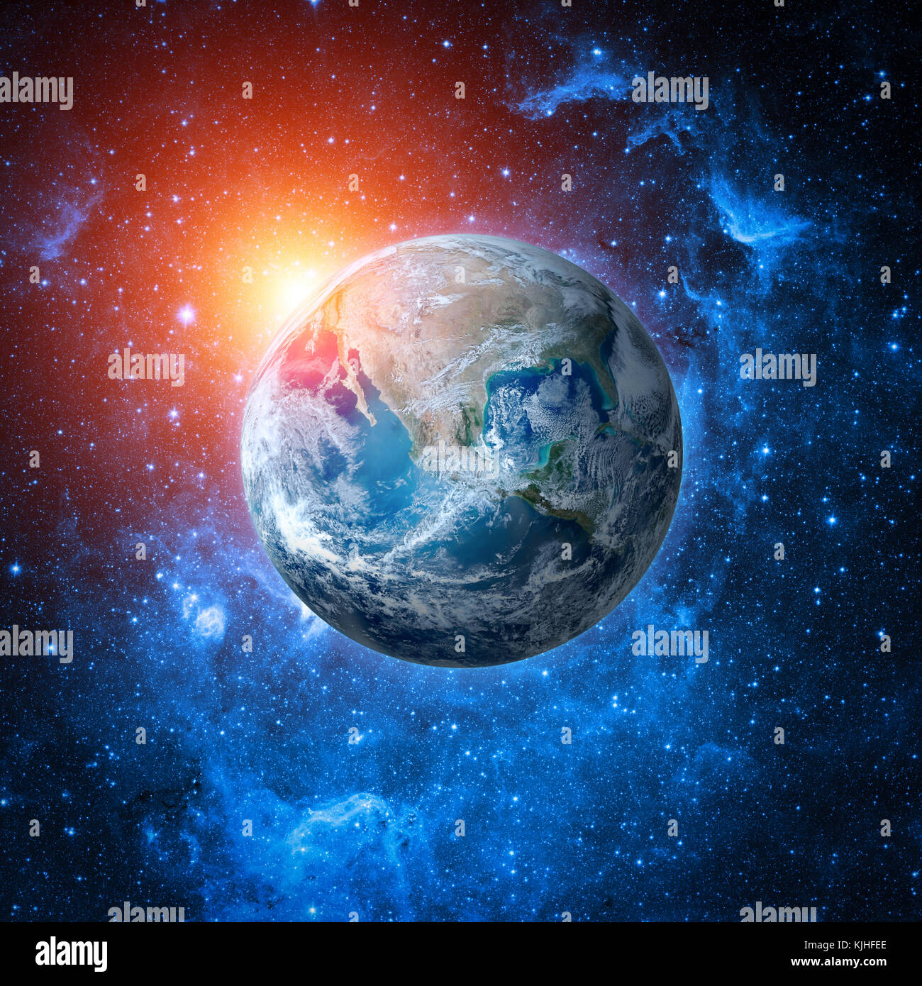 Collage der Weltkugel aus dem Weltraum Stockfoto