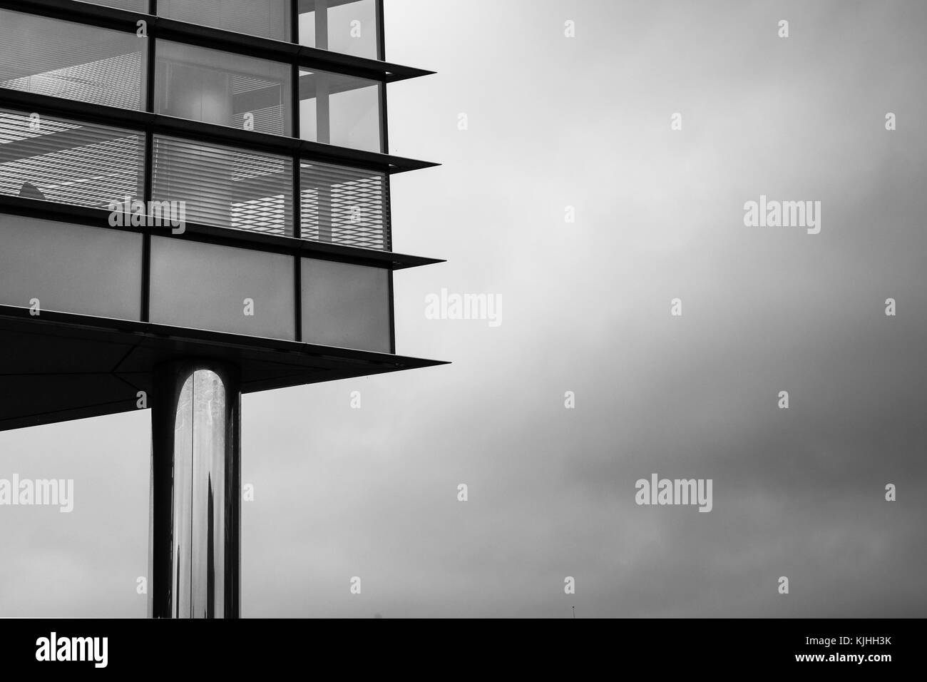 Architektonische Fotografien in Schwarz-Weiß bei der Princes Exchange Gebäude genommen, Prince's Square, Leeds, Großbritannien Stockfoto