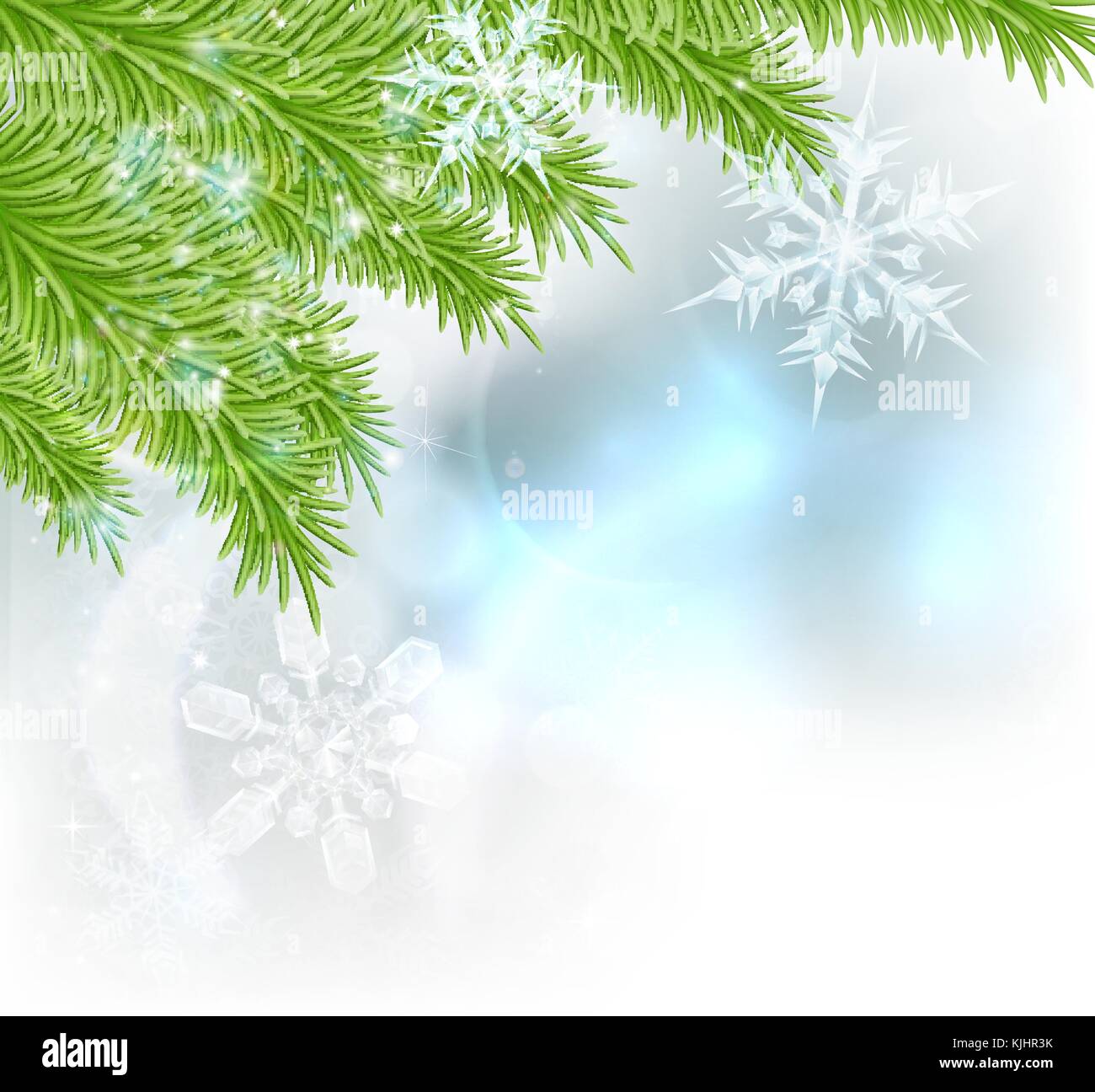 Schneeflocken Weihnachtsbaum Hintergrund Stock Vektor