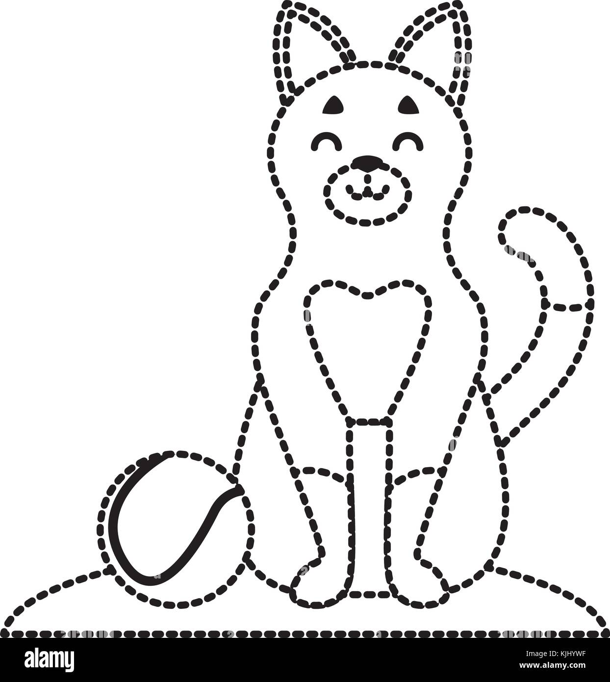 Süße Katze mit Tennis ball Stock Vektor