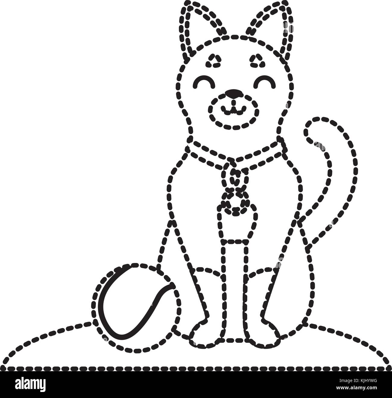 Süße Katze mit Tennis ball Stock Vektor