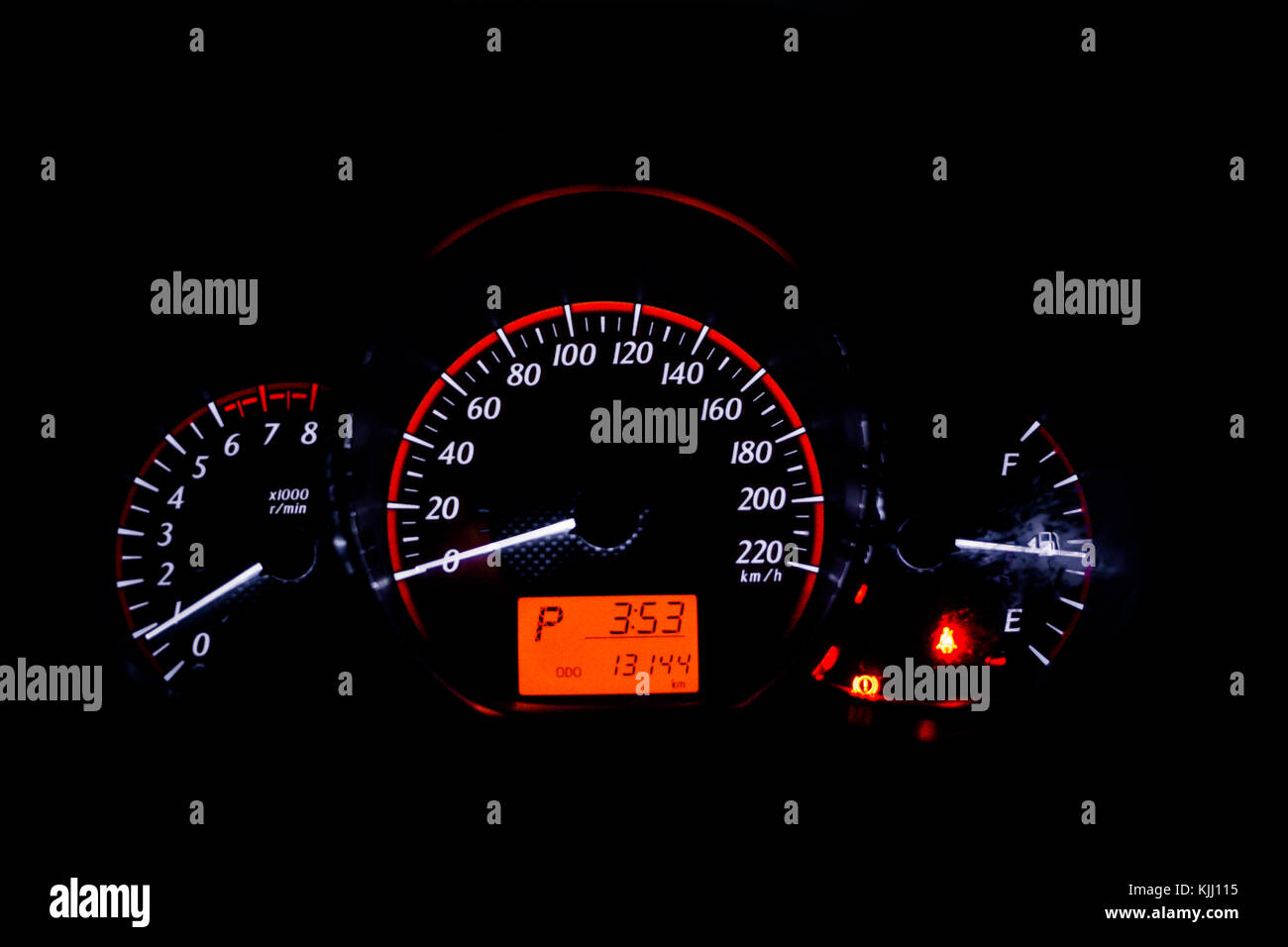 Kilometerstand Auto Hintergrund Schwarz Stockfotografie Alamy