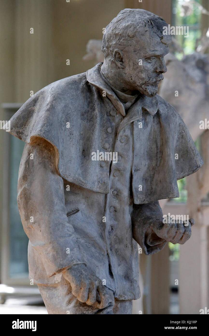 Statue von Jules Bastien-Lepage in Auguste Rodin's House in Issy-les-Moulineaux, Frankreich. Frankreich. Stockfoto