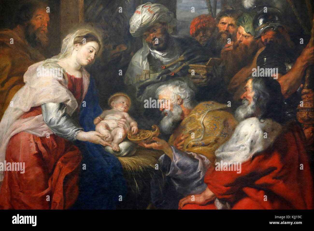 Louvre Museum. Die Anbetung der Heiligen Drei Könige. Petrus Paulus Rubens. 1626-27. Frankreich. Stockfoto