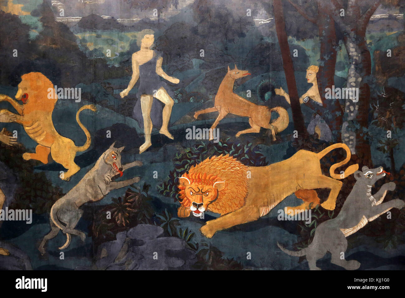 MusŽe de l'Orangerie, Paris. AndrŽ Derain, L'‰ge d'Or ou la Chasse, 1938-1944. Huile sur papier marouflŽ sur toile. Frankreich. Stockfoto