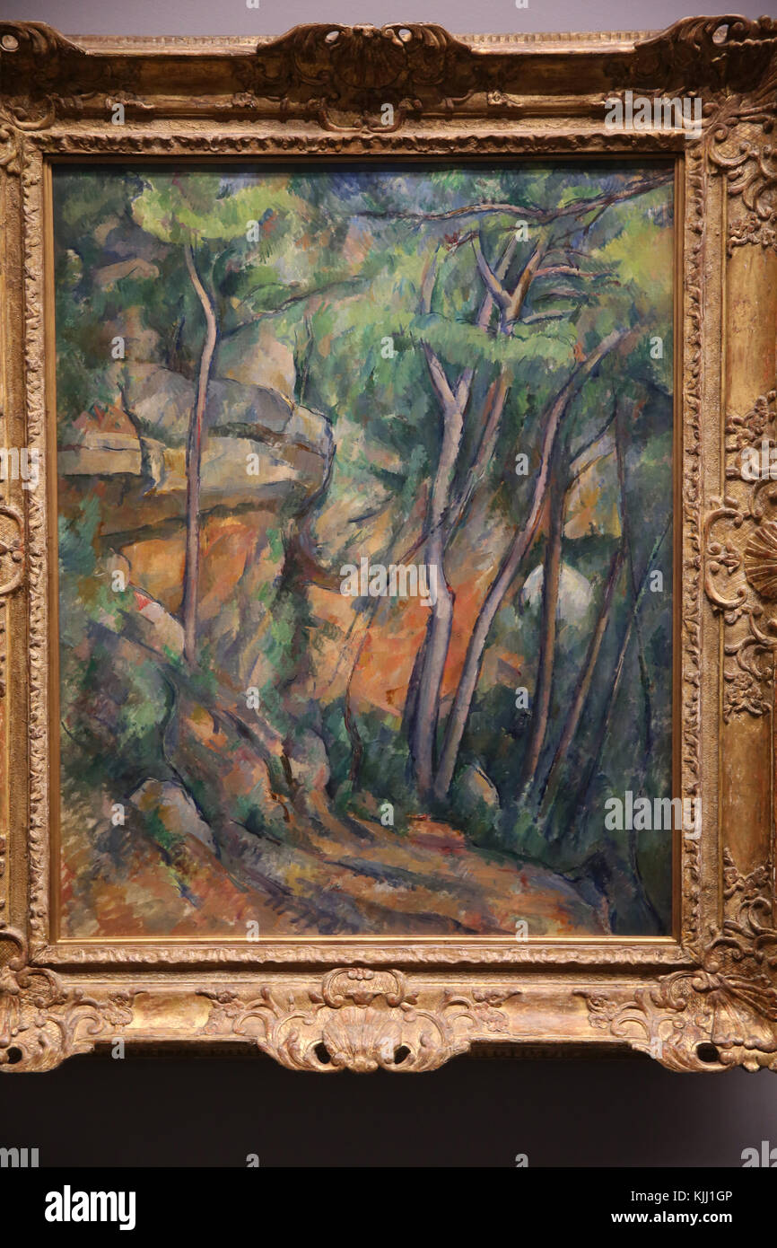 MusŽe de l'Orangerie, Paris. Paul CŽzanne, dans le Parc de Ch ‰ Château Noir, 1898-1900. Huile sur toile. Frankreich. Stockfoto