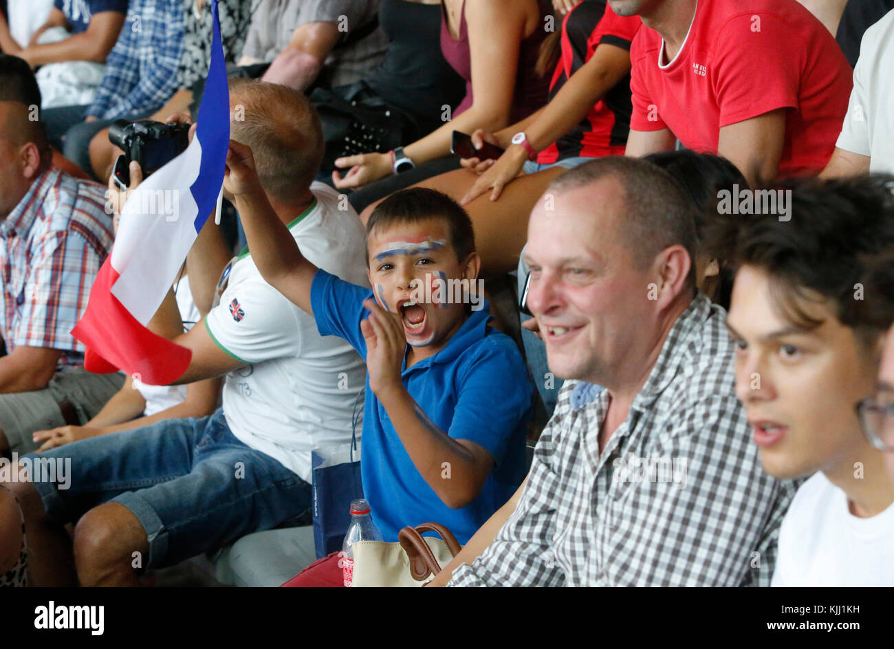 Rugby Match im Stade de France. Zuschauer. Frankreich. Stockfoto