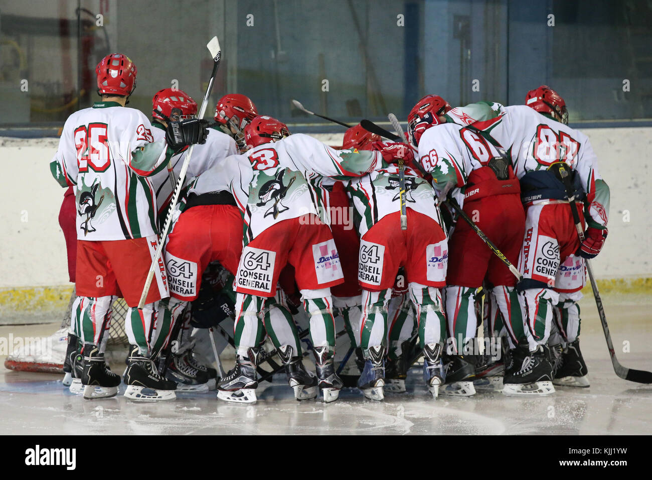 Eishockeymatch. Frankreich. Stockfoto