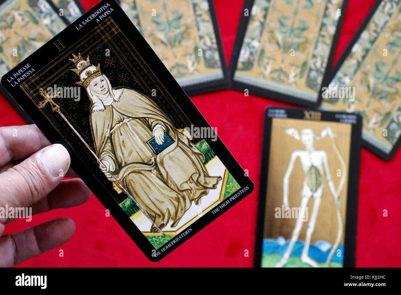 Tarot Karten. Die Hohepriesterin. Stockfoto